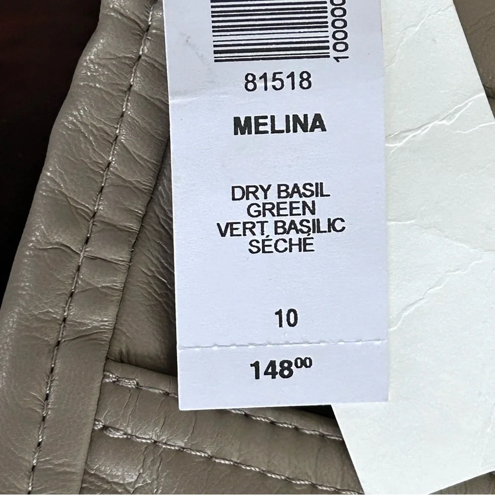 Wilfred Melina Pant Vegan Leather Dry Sage Size 10 NWT